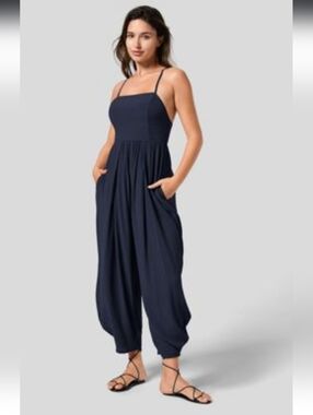 Halara Women's Navy Strappy Jumpsuit with Pockets